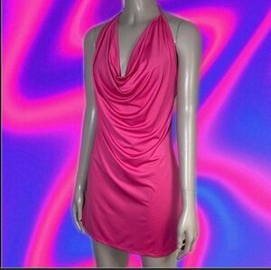 Hot pink sleeveless mini dress